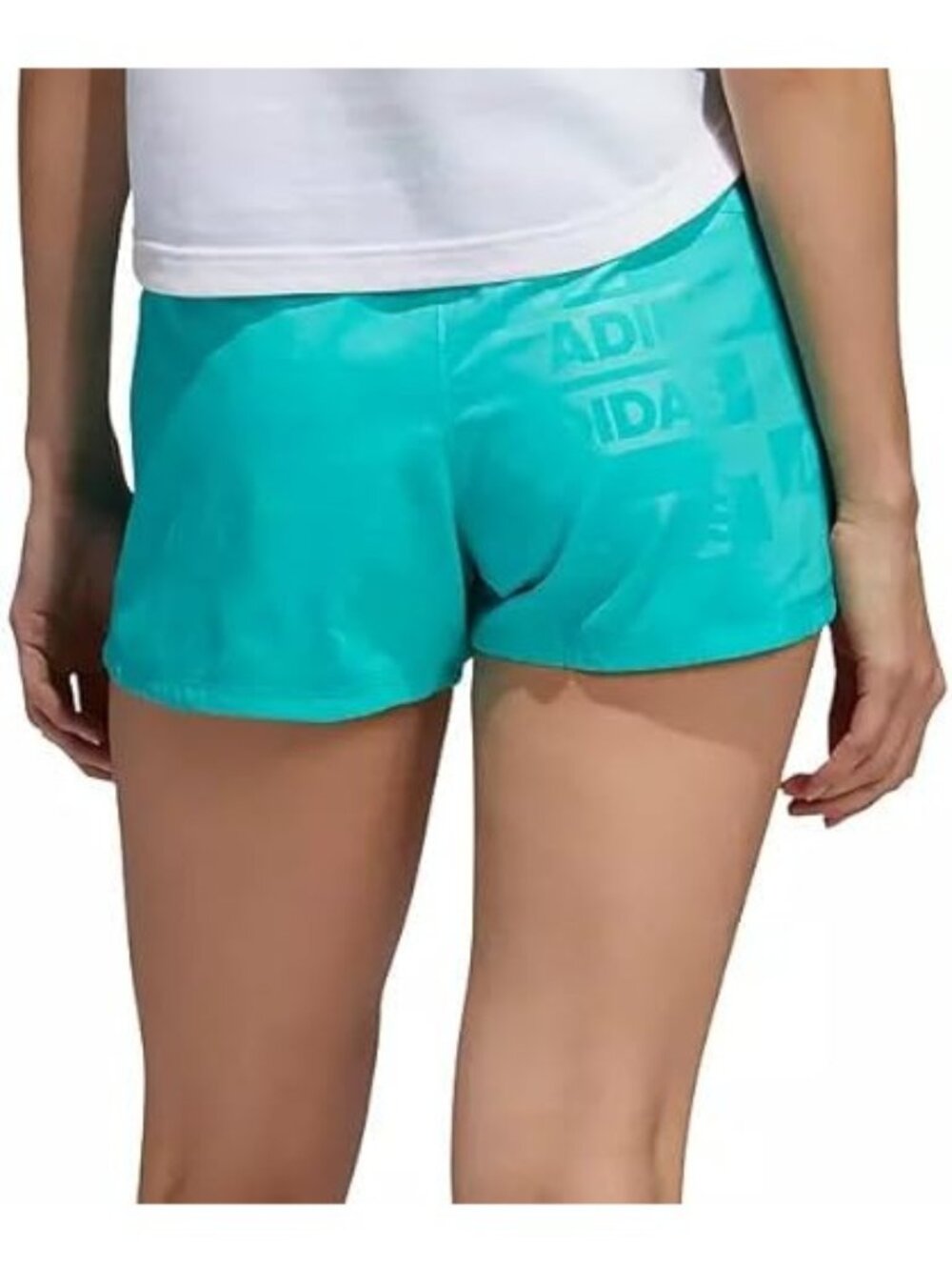 Adidas Womens Pacer Woven Deboss Training Shorts HN0833 Mint Blue Size XL XLarge